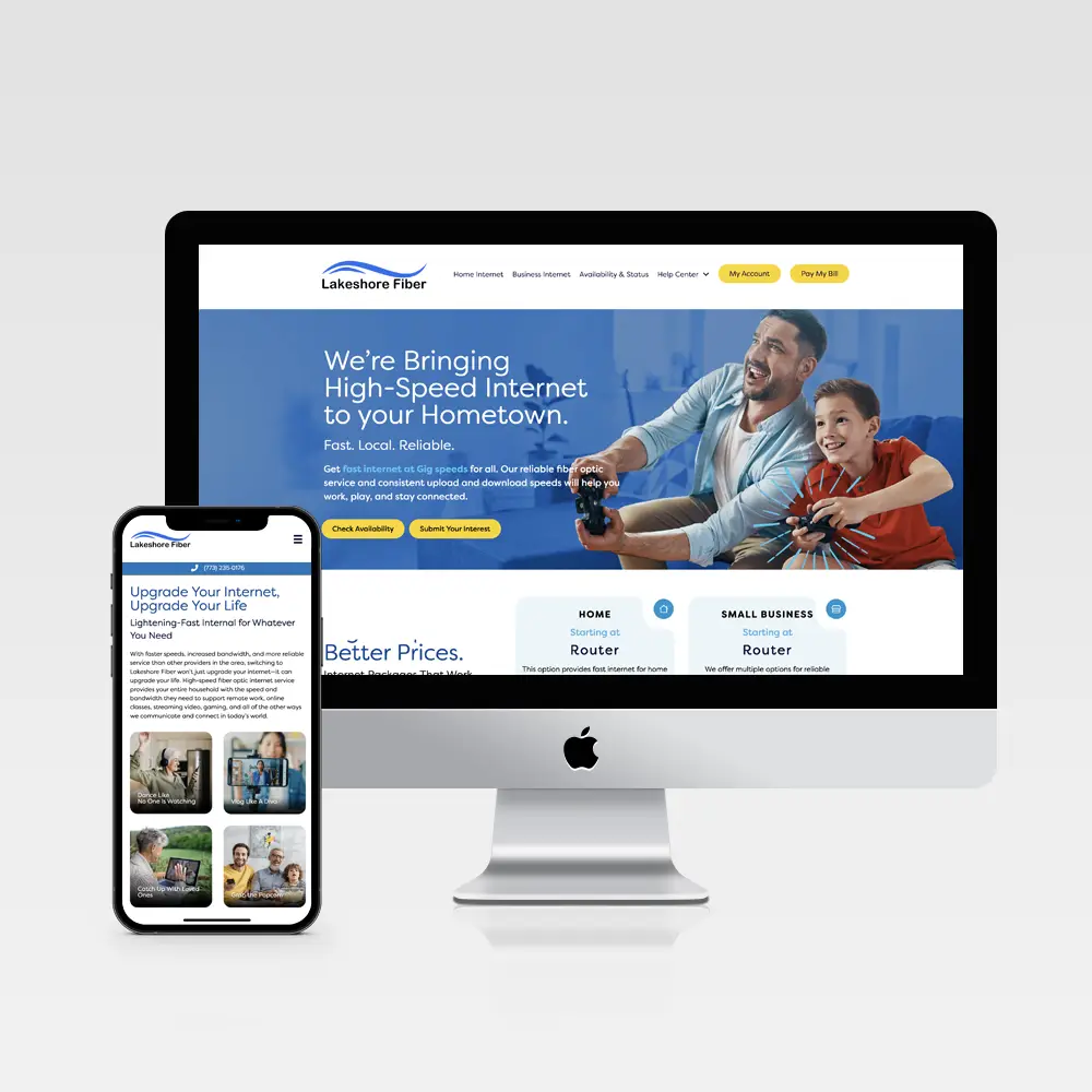 Lakeshore Fiber Website Mockup