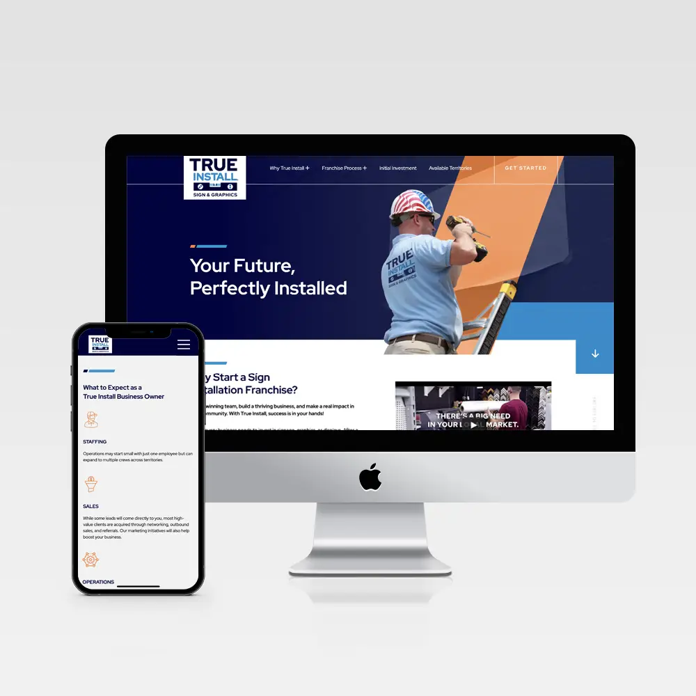 True Install Website Mockup