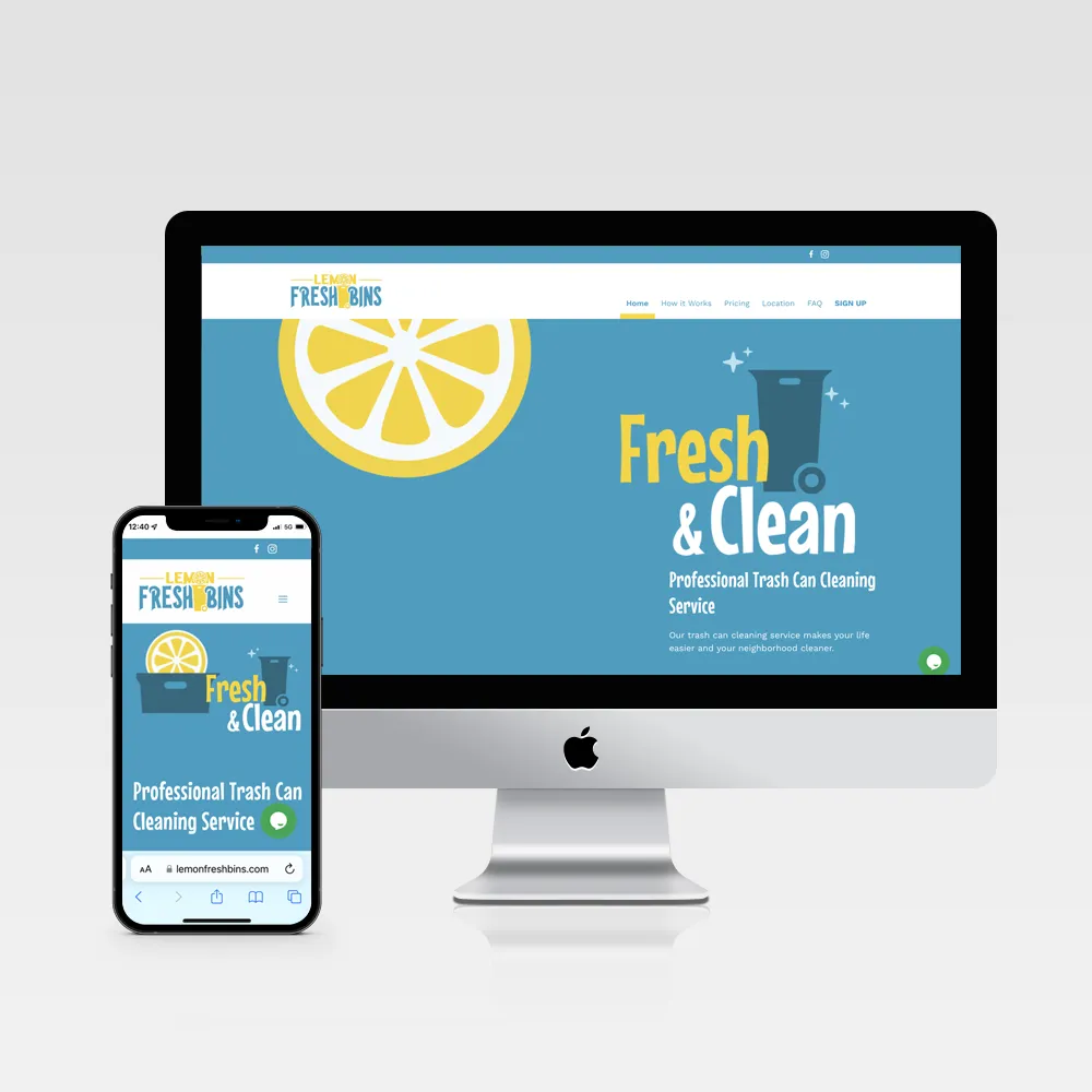 Lemon Fresh Bins website design by RED66 Marketing