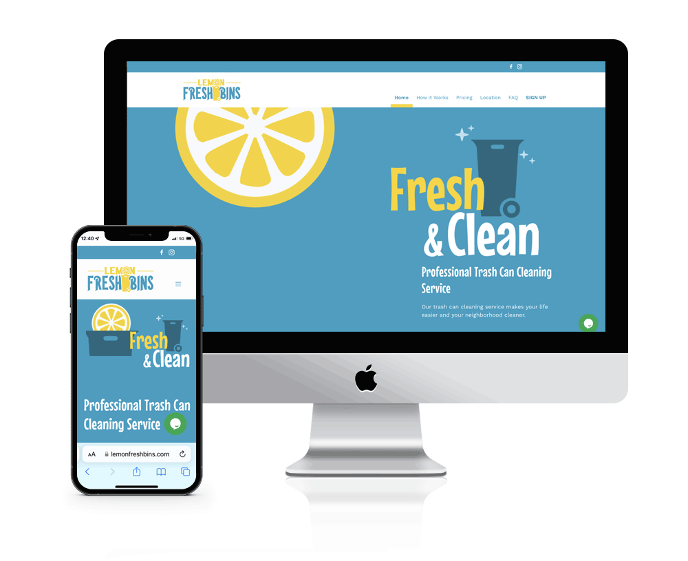 Lemon Fresh Bins website design by RED66 Marketing