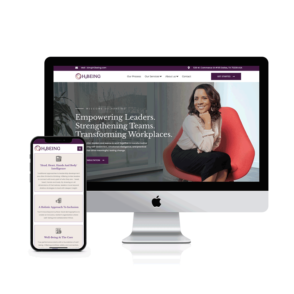 H3Being mockup design for website