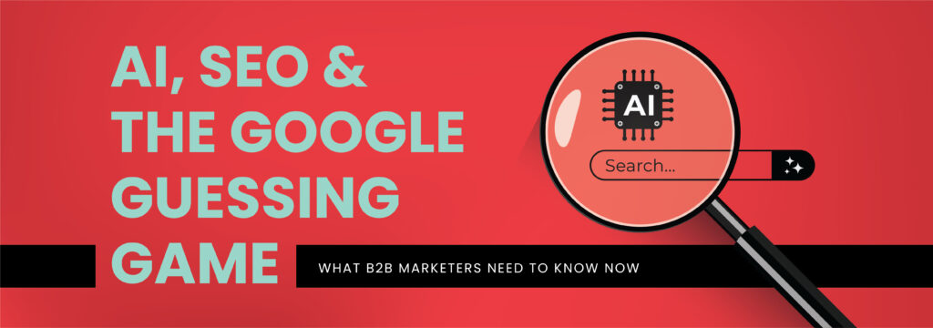 website graphic for AI and SEO, what's changed that marketers need to know