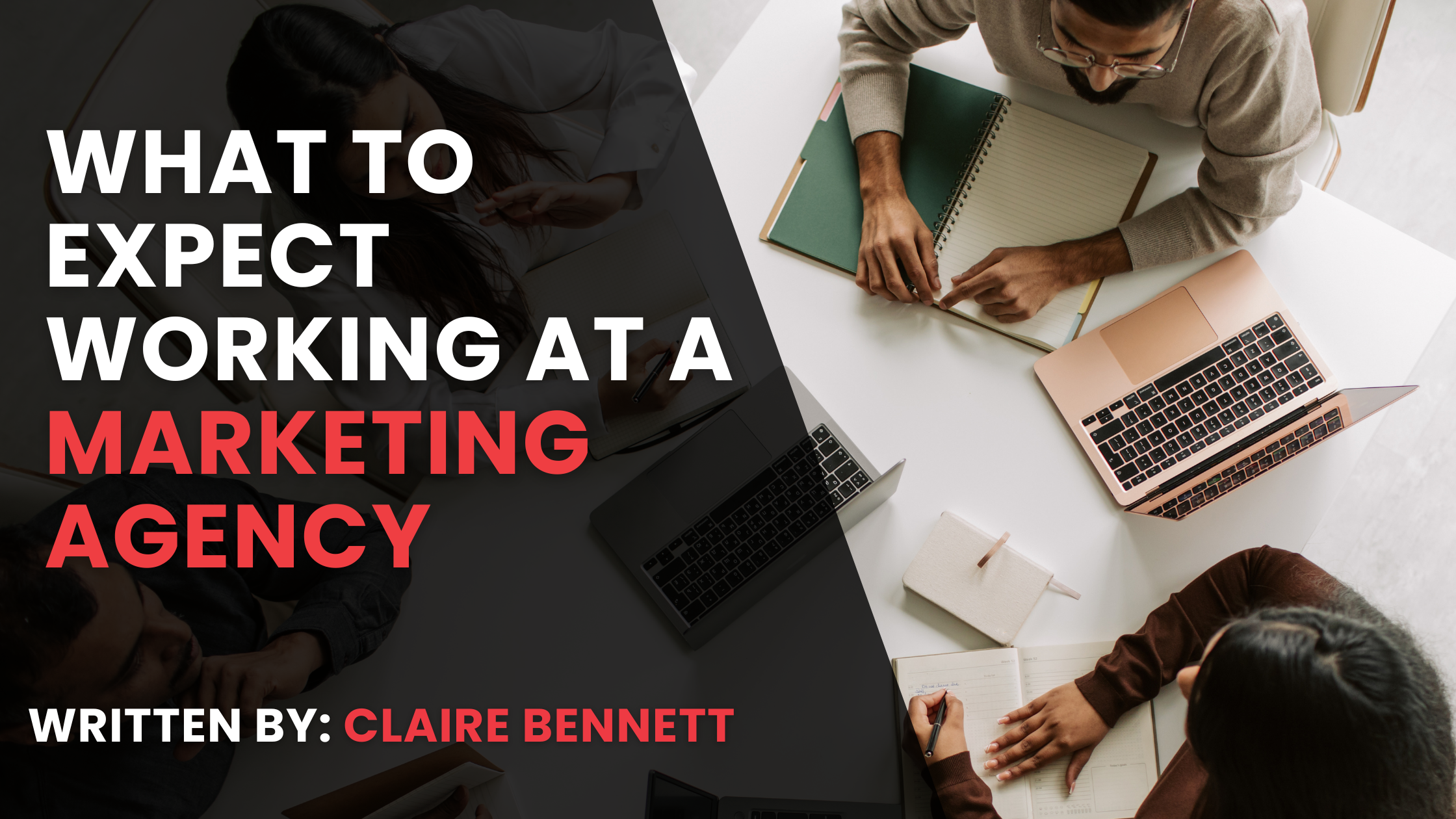 working at a marketing agency blog header